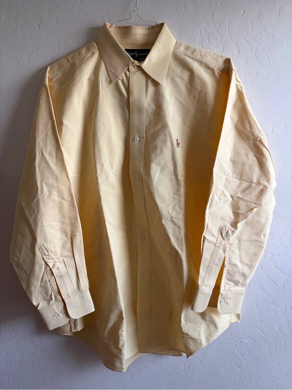 Ralph Lauren Pale Yellow Button-Up Dress Shirt